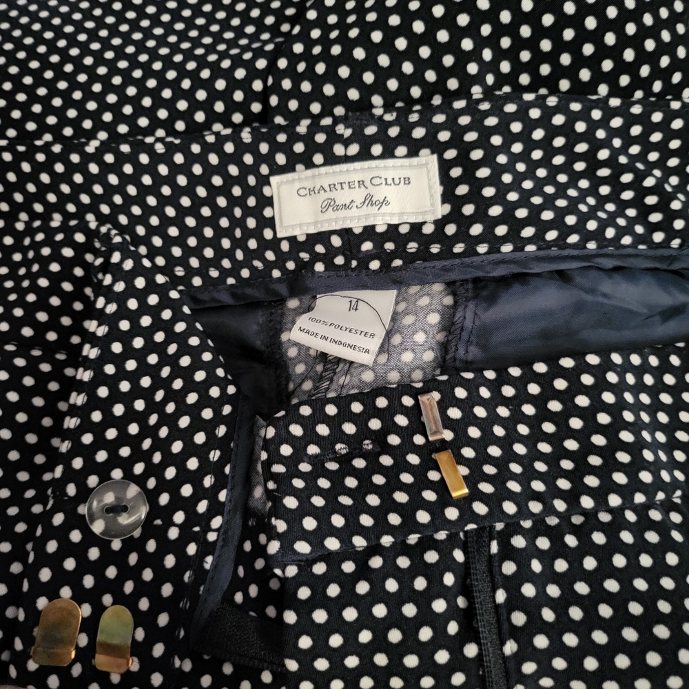 Charter Club Trouser Size 14 Blue and White